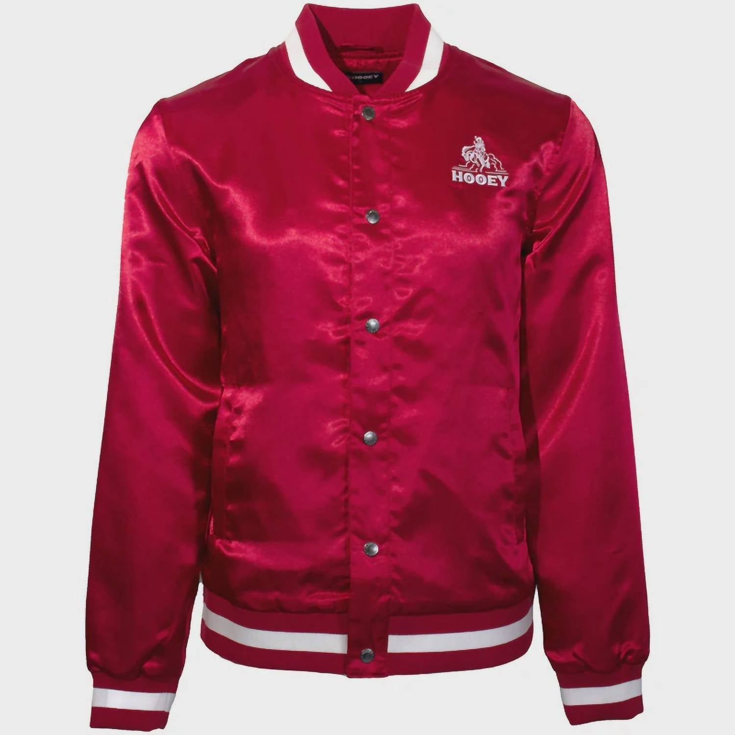 HOOEY Men's Bomber Rodeo Satin Jacket in red - men's jacket