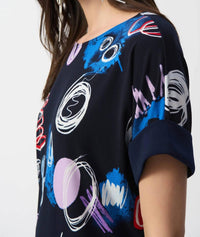 Joseph Ribkoff - Doodle Print Boxy Top