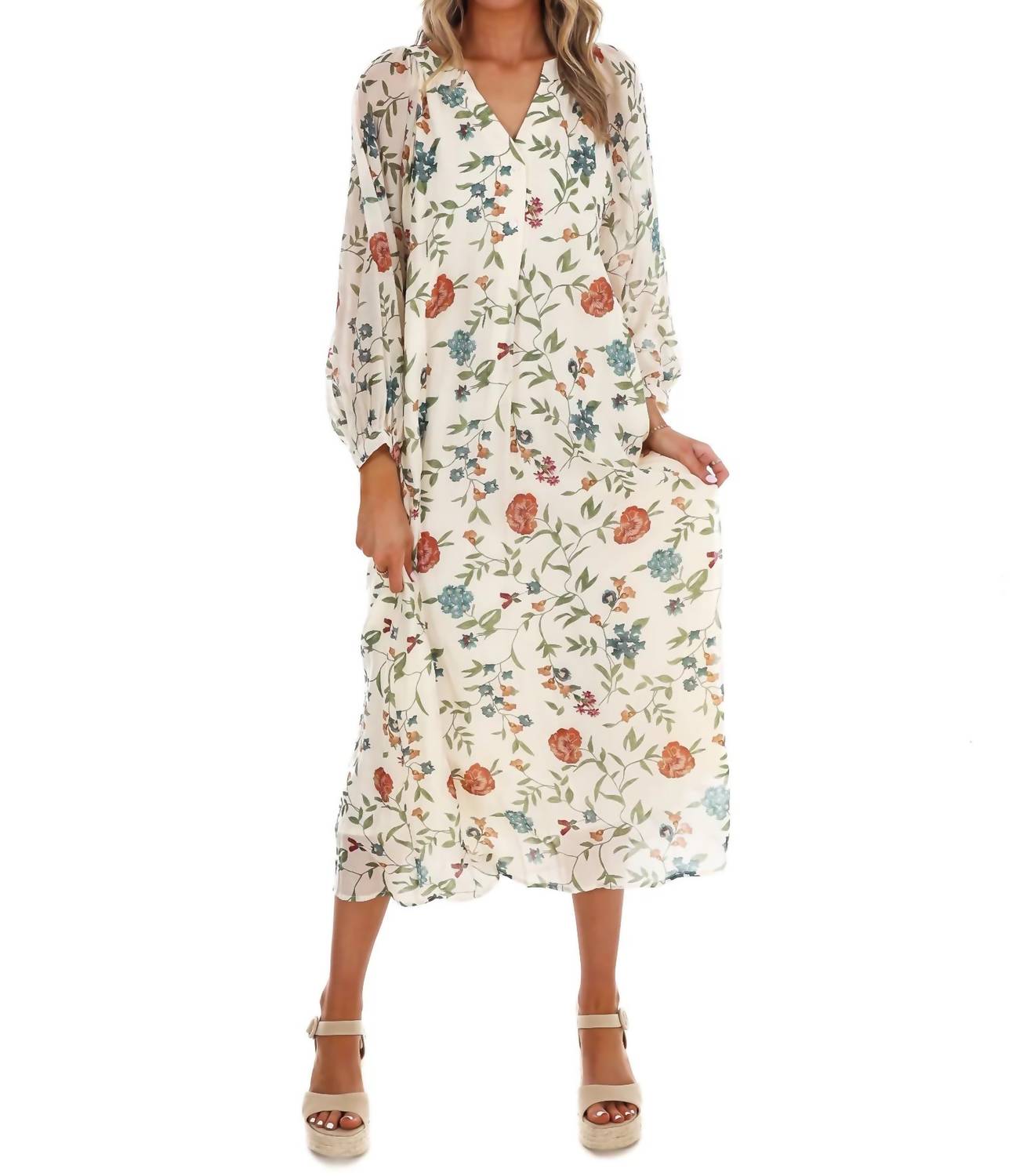 Entro - Handpicked Floral Midi Dress