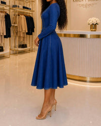 Karen T Design - Long-sleeve A-line Bouncy Dress