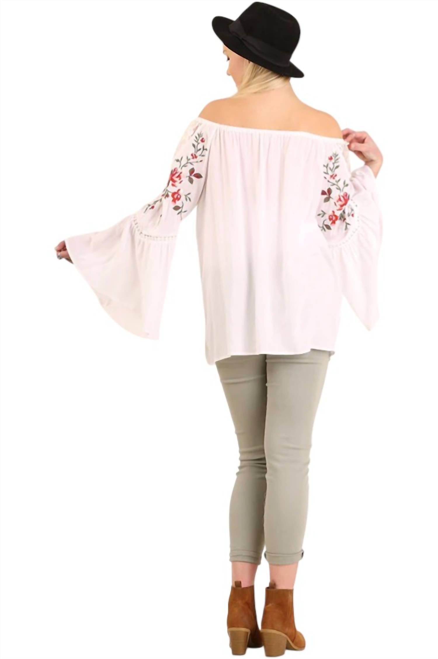 Umgee - Embroidered Bell Sleeve Tunic
