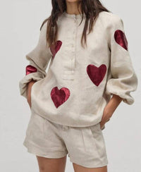 lanhtropy Cupid Shirt in beige - women's long sleeve top