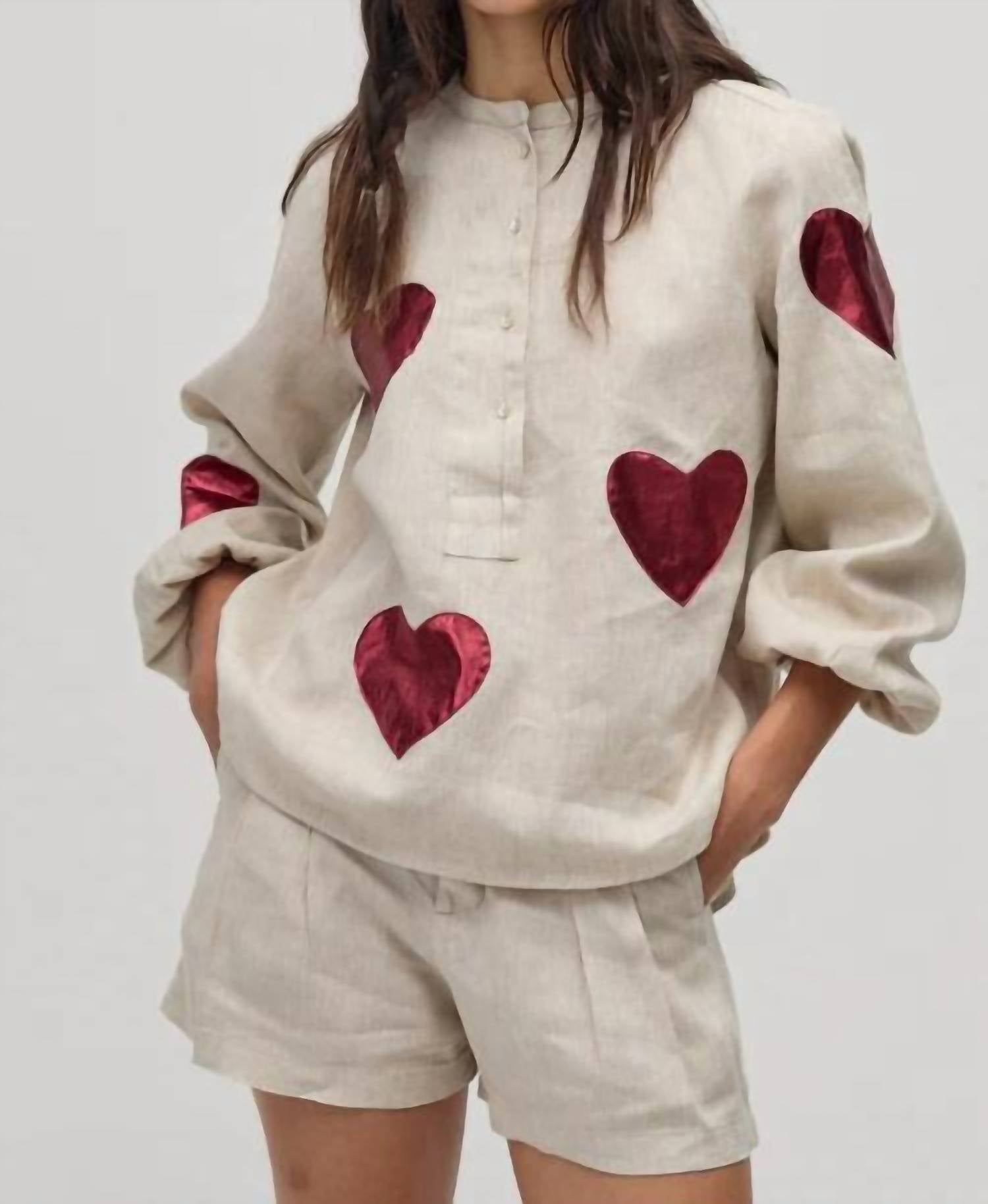 lanhtropy Cupid Shirt in beige - women's long sleeve top