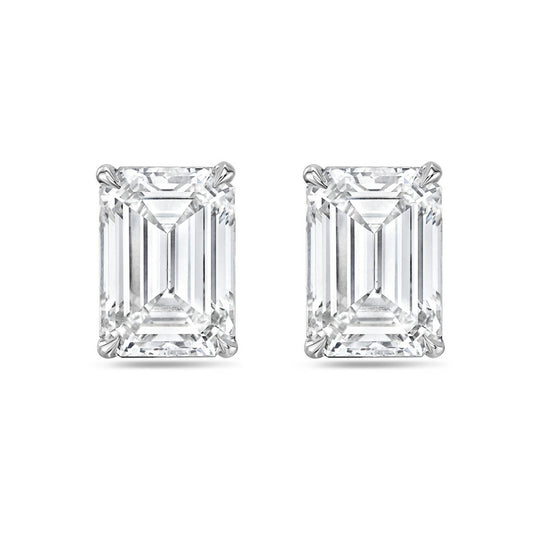 Diana M Jewels - 6.00 Cts Lab Grown Emerald Cut Stud Earrings