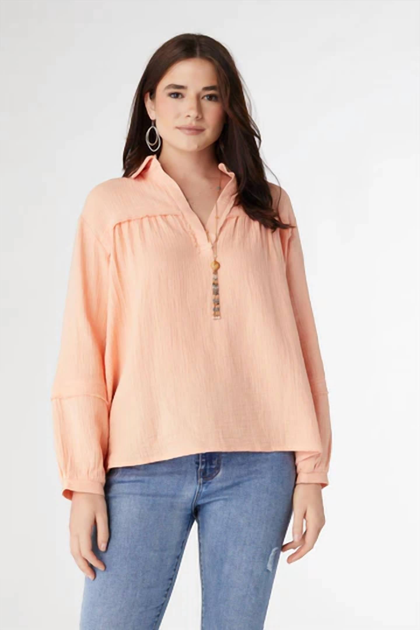 Coco + Carmen - Kacey Long Sleeve Soft Gauze Top