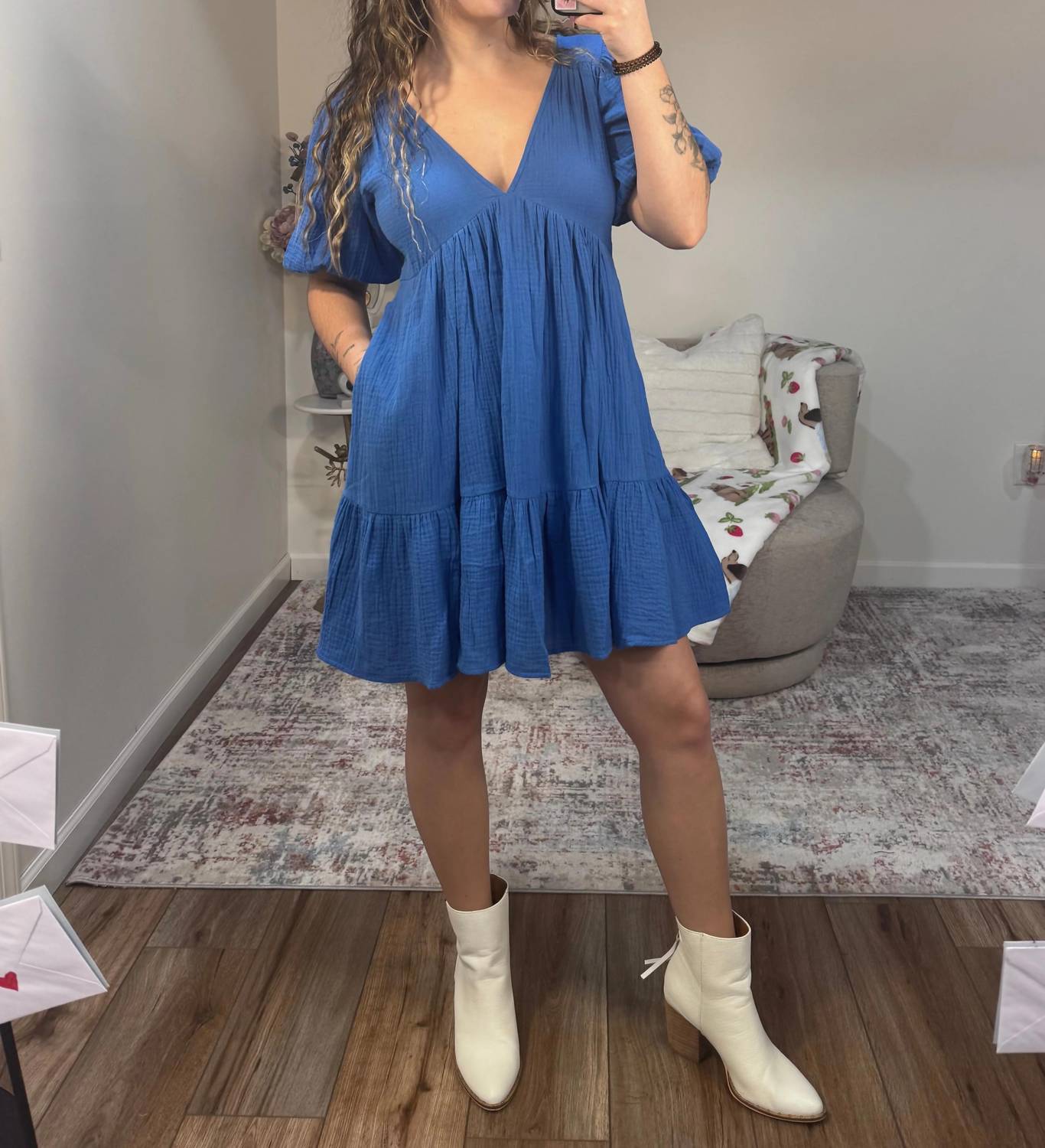 Aemi + Co - Penny Puff Sleeve Tiered Dress