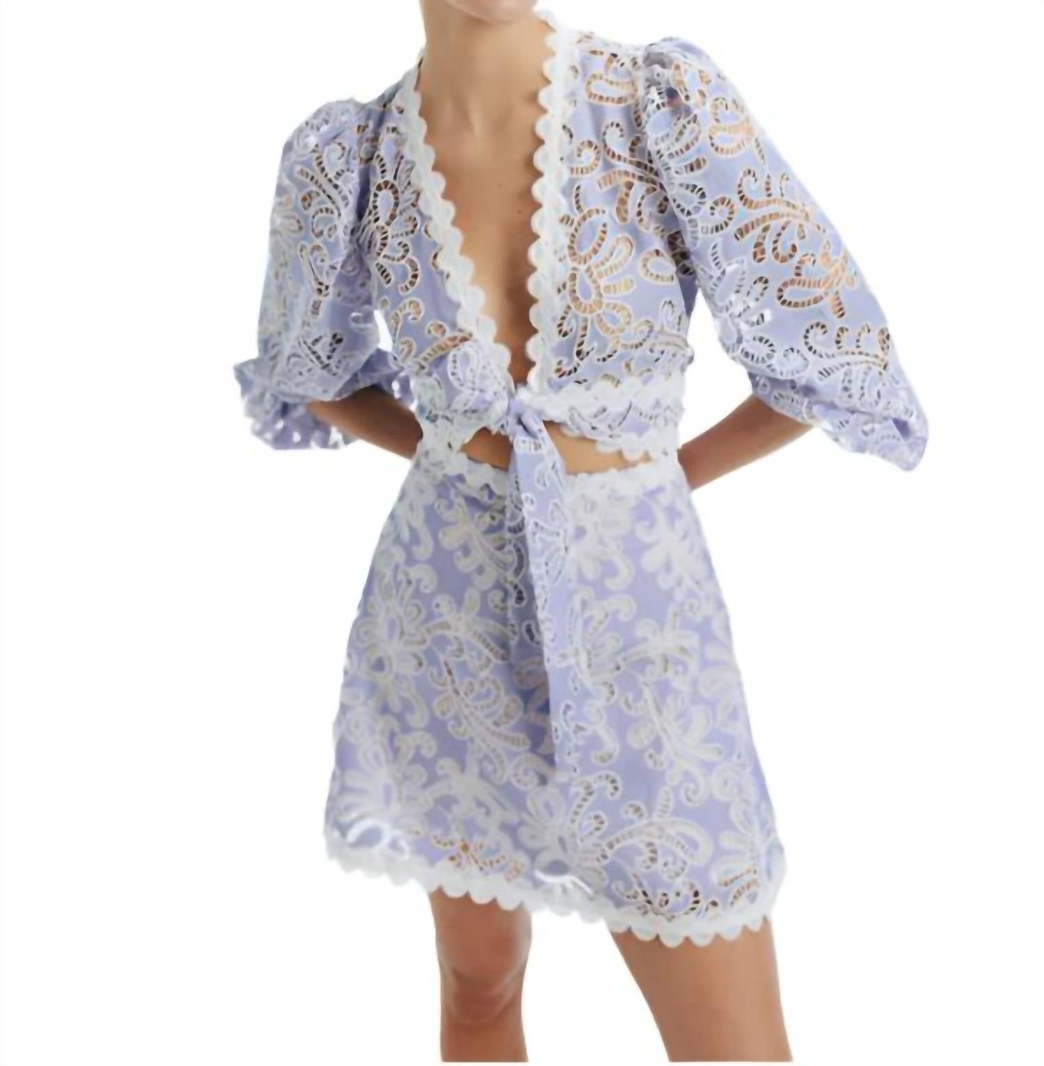 Waimari - Cecil Embroidered Eyelet Mini Skirt