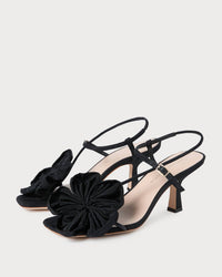 Loeffler Randall Women's Frank Flowered Sandals in black - women's heels - view 4