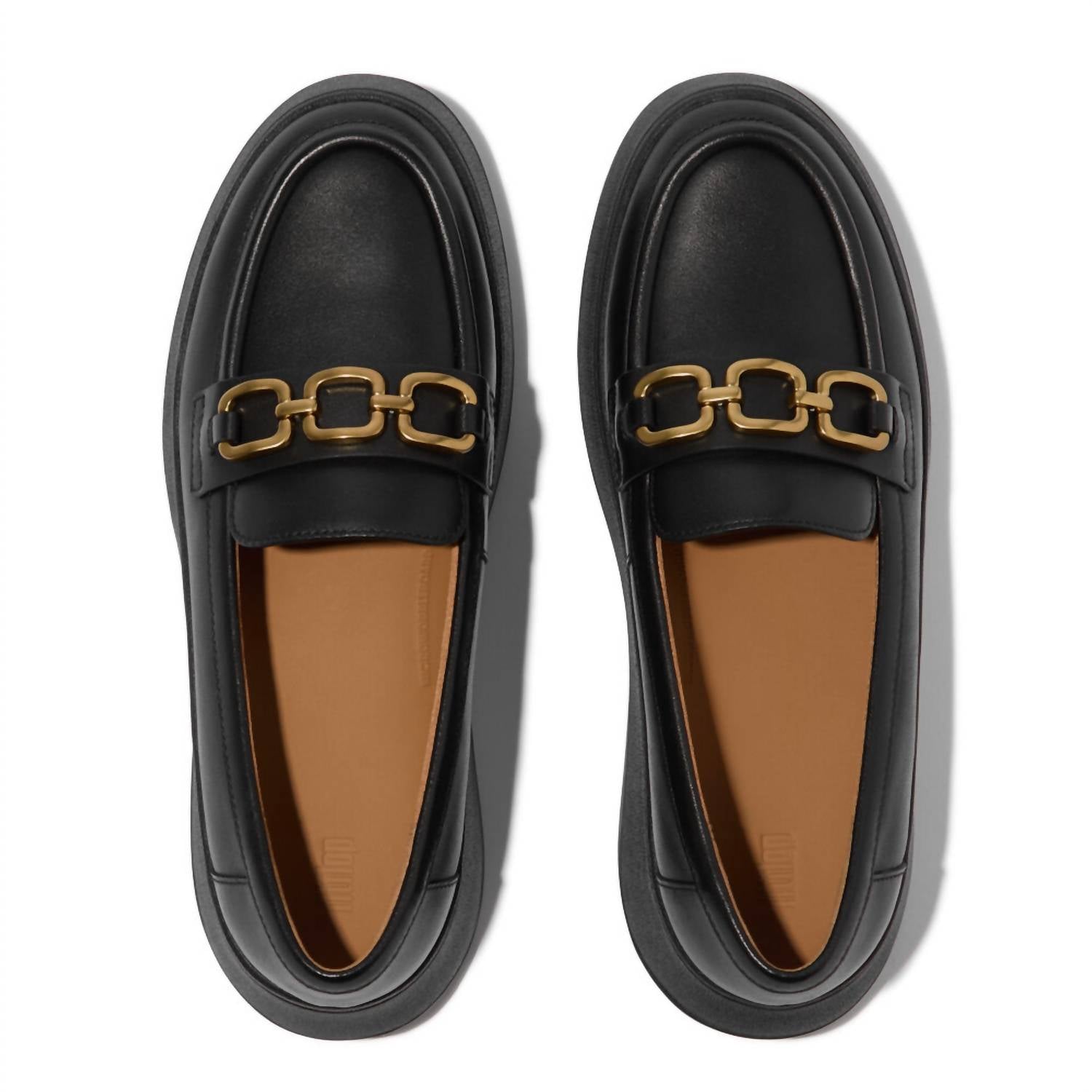 fitflop Women's Square-chain Loafer in black - women's flats - alternate view