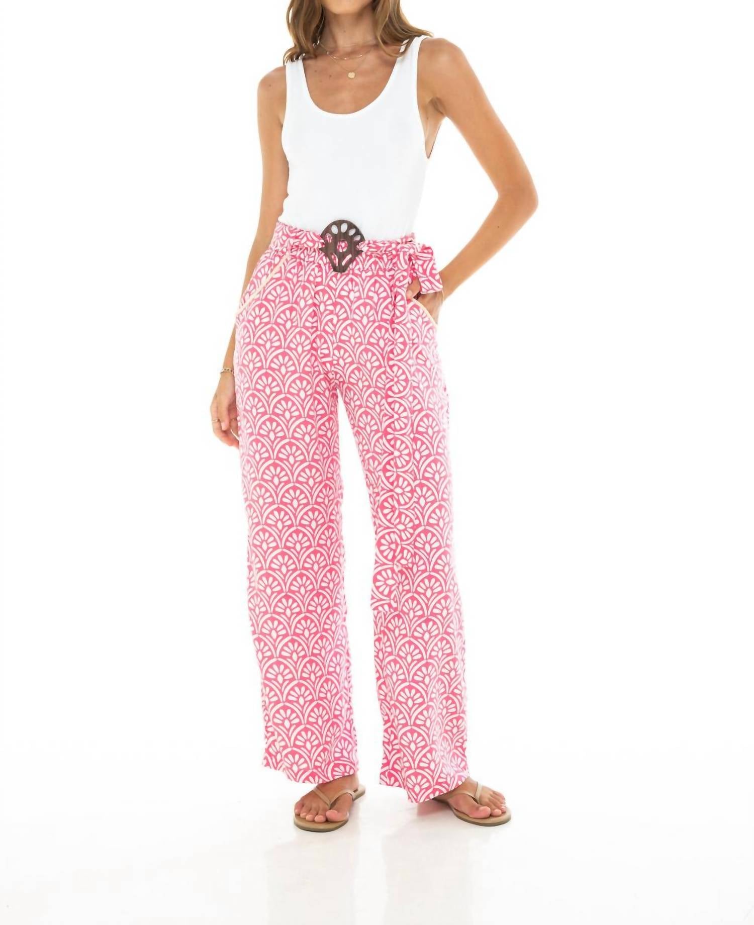 Romi The Brand Art Deco Pant in pink - women's pants