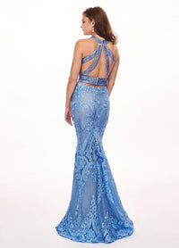 Rachel Allan - Lace Halter Neck Prom Dress