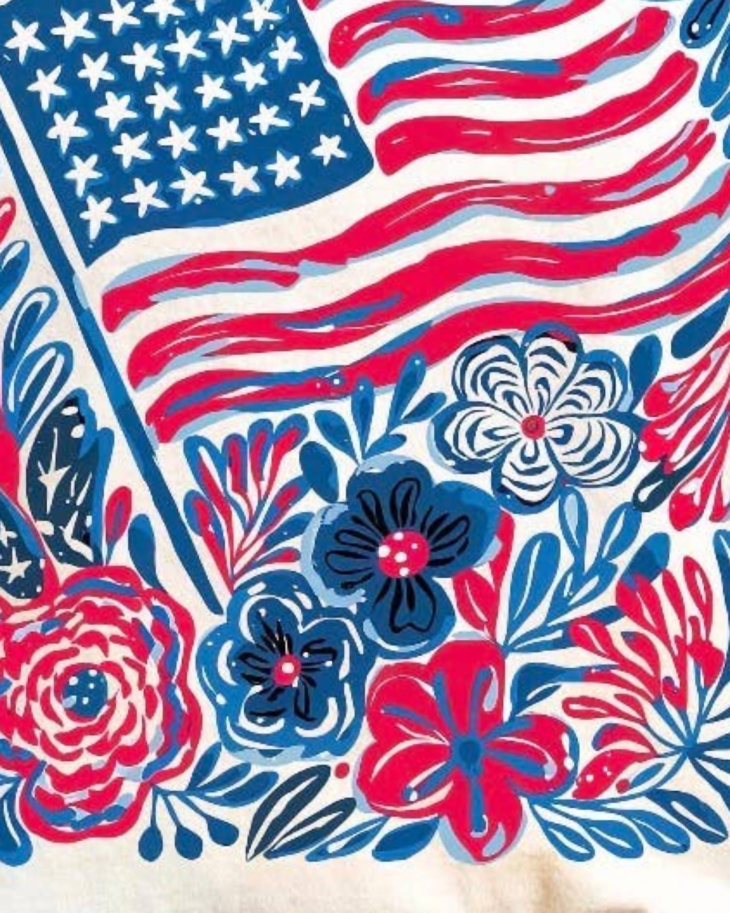 Comfort Colors - Floral Flag Tee