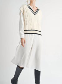 Sadie & Sage - Tara V Neck Cable Sweater