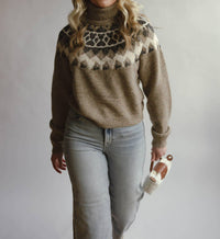 SKIES ARE BLUE Eve Turtleneck Sweater in brown multi color - women's sweater - view 4