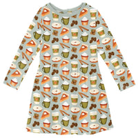 Kickee - Girl's Long Sleeve Twirl Dress With Pockets