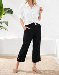 Tribal - Flatten It Tummy Control Wide Leg Pull On Capris Pants