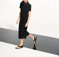 Joseph Ribkoff - Funnel Collar Midi Cocoon Dress