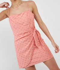 Blue Blush - Swiss Dot Wrapped Mini Dress