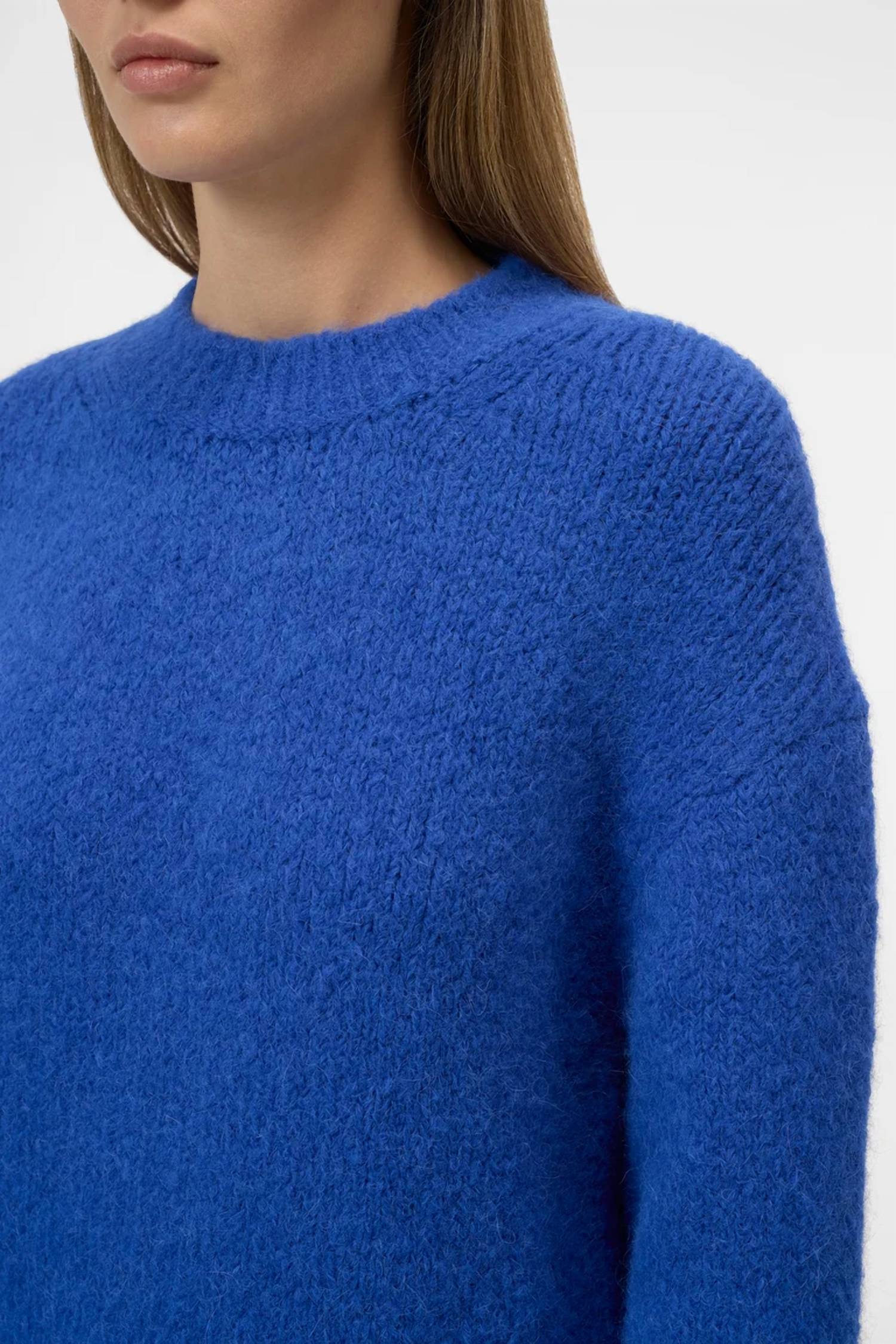 CLOSED Crew Neck Long Sleeve Sweater in galaxy blue - women's sweater - alternate view
