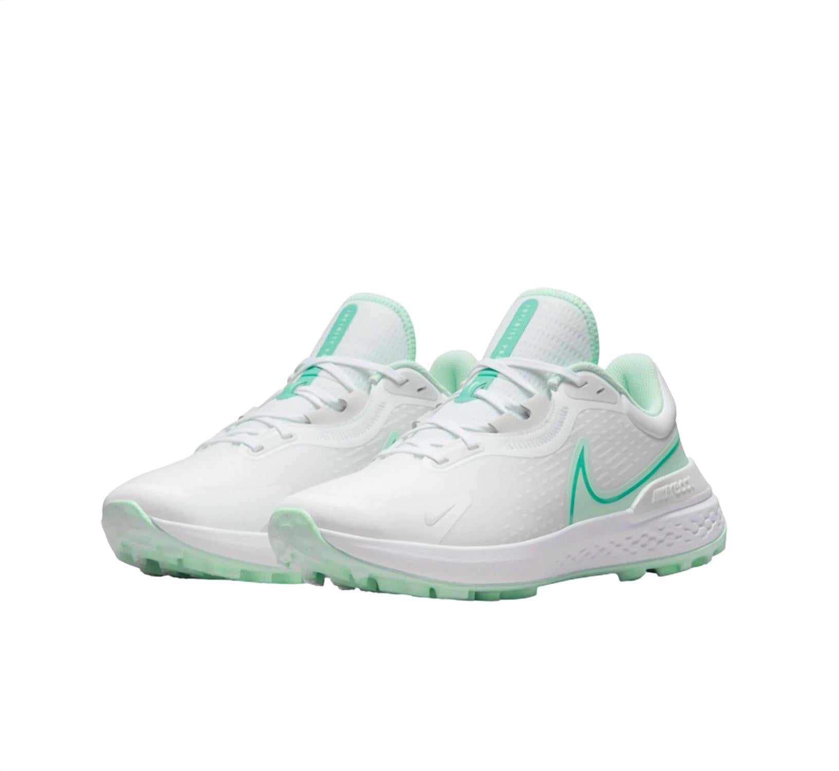 NIKE Men Infinity Pro 2 Golf Shoes in white green - men's shoe - detail view