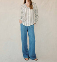 Bella Dahl - Oversized Button Down Stripe Blouse