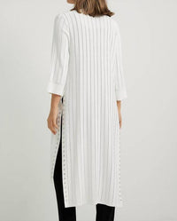 Joseph Ribkoff Vania Long Cover-up in vanilla - women's swimwear - detail view