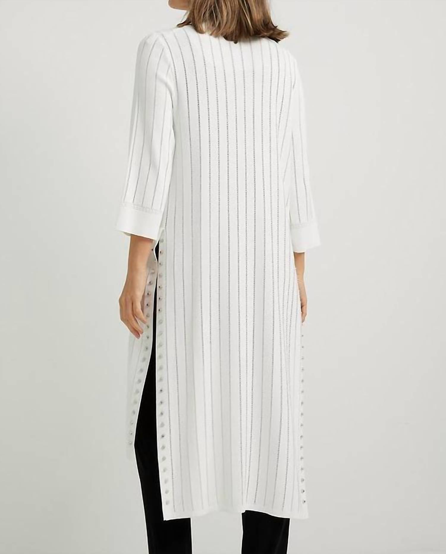 Joseph Ribkoff Vania Long Cover-up in vanilla - women's swimwear - detail view