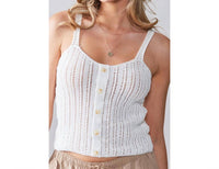trend:notes Crochet Tank Top in ivory - women's tank top