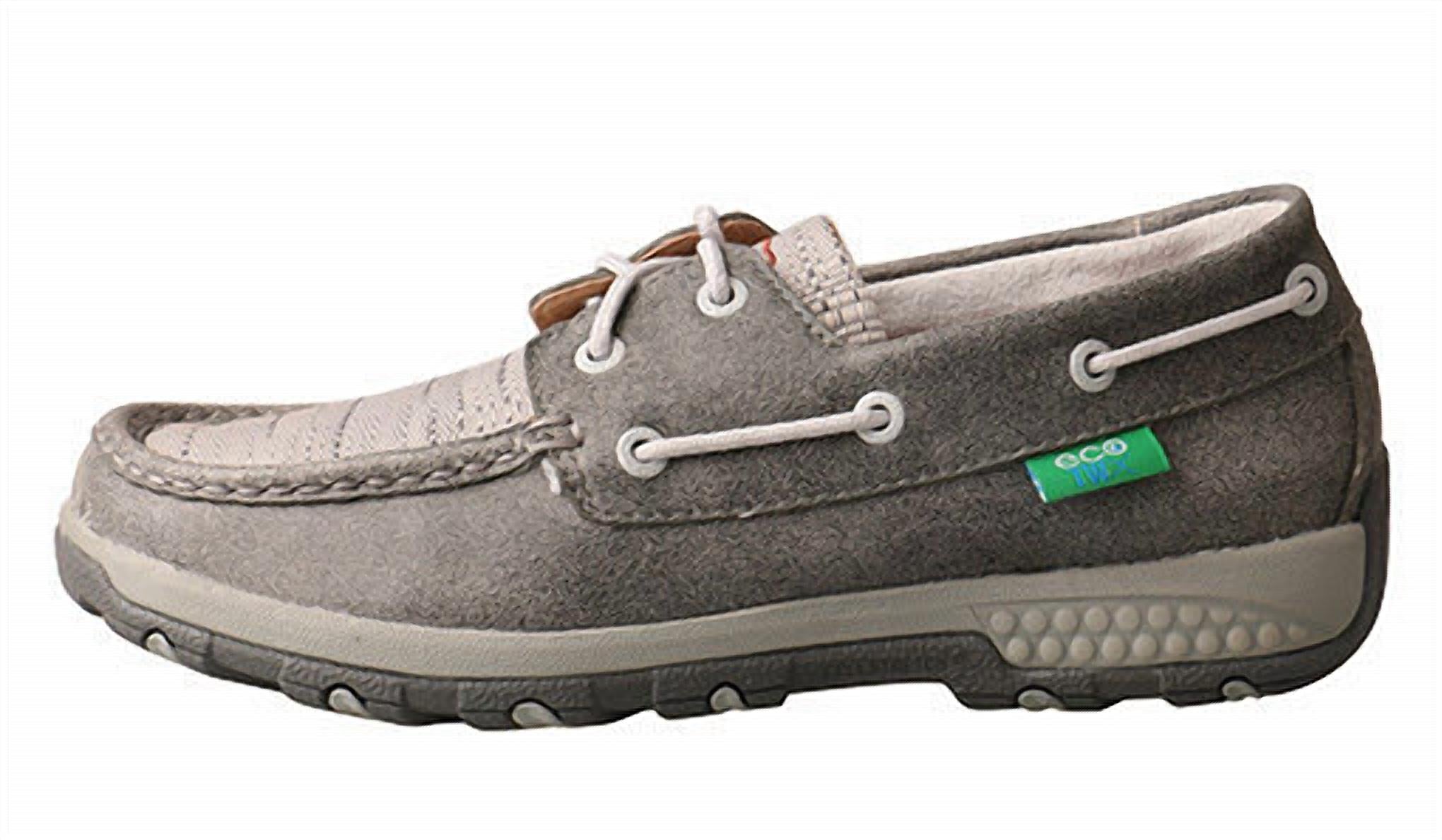 TWISTED X Women's Boat Shoe Driving Moccasin in grey eco - women's shoe - alternate view
