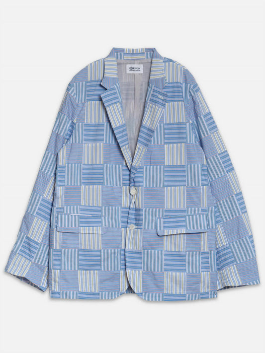 Kuon - Men's Stripe Patchwork Blazer