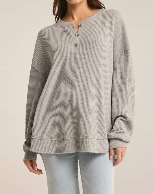 Z Supply - Jax Cozy Waffle Henley Classic Sweatshirt