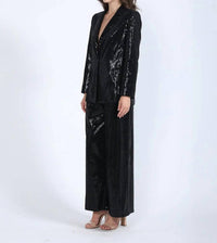 Gracia - Sequin Embellished Long Sleeve Blazer