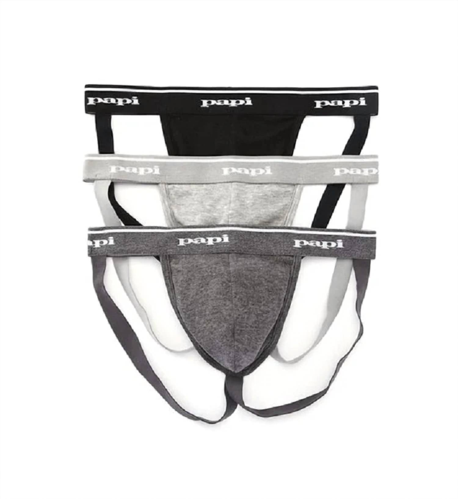 Papi - Men's Cotton Jockstrap Briefs - 3 Pack