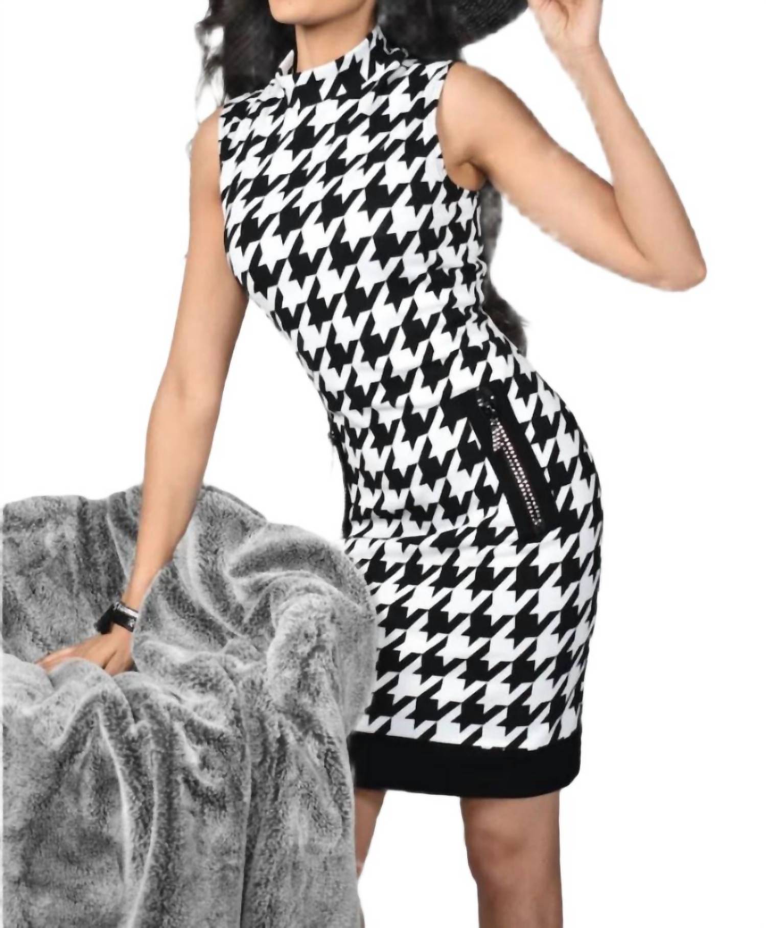 Frank Lyman - Houndstooth Print Mini Dress