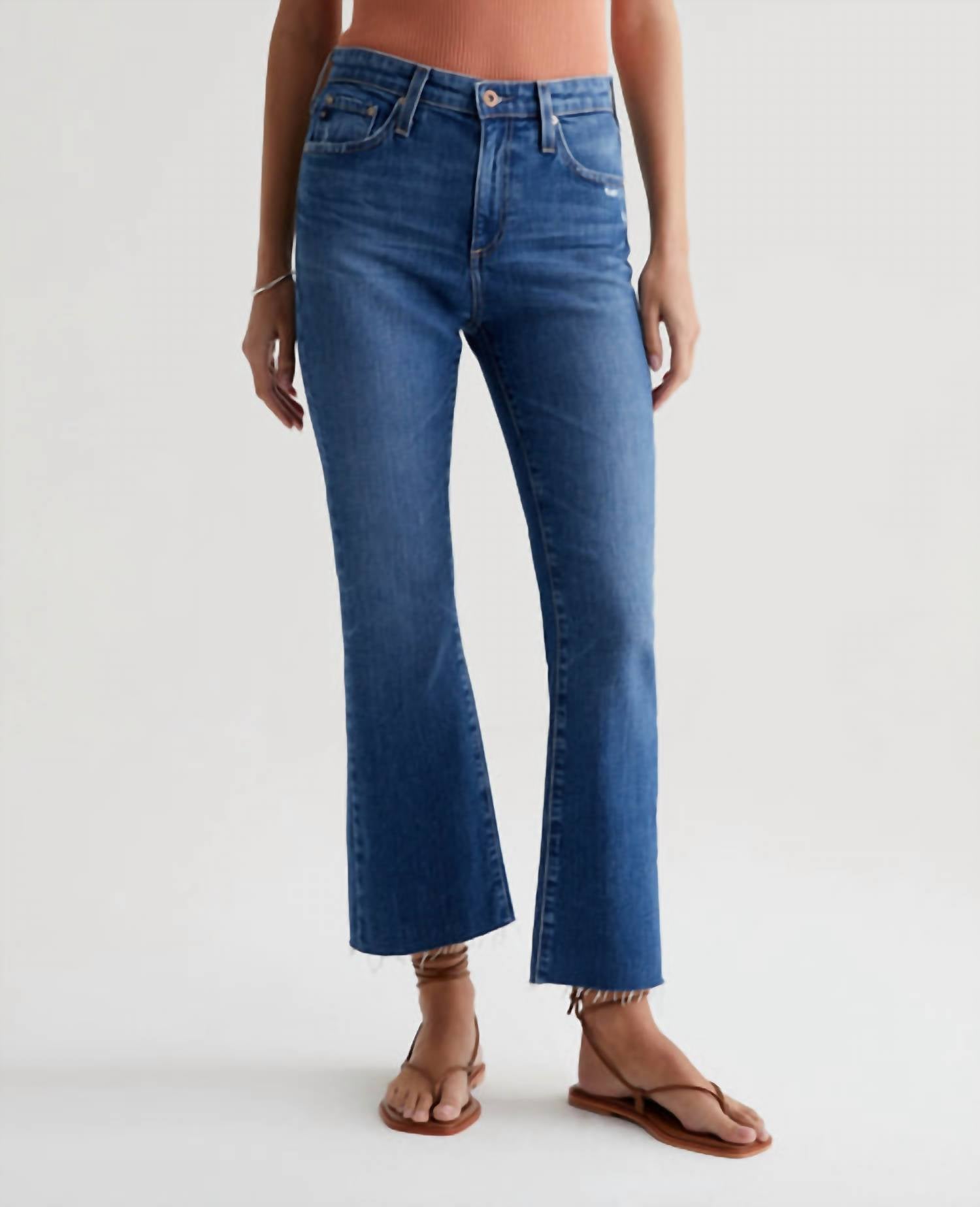 AG Jeans Farrah Boot Crop Jean in alibi destructed - women's jeans - detail view