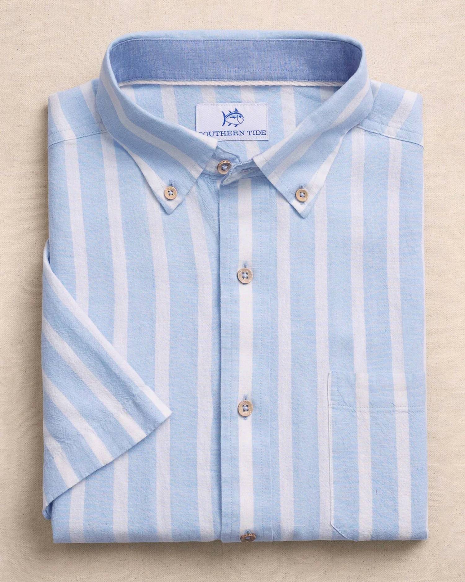 Southern Tide - Linen Rayon Smock Stripe Sport Shirt