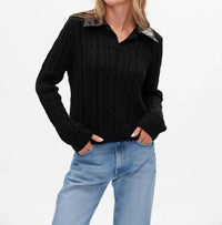 Six/Fifty - Chiara Cable V-neck Top