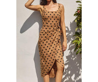 Dress Forum - Polka Dot Tulip Hem Midi Wrap Dress