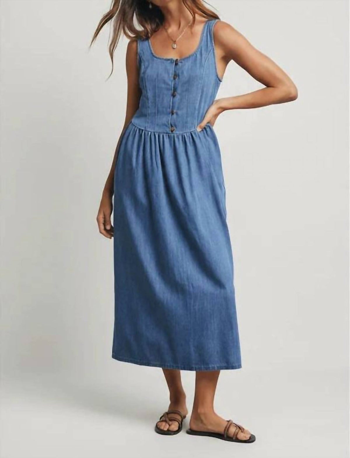 Wishlist - Ellis Button Tank Midi Dress