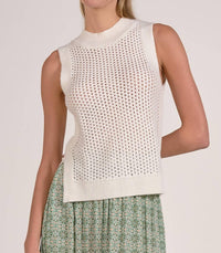 Elan - Sleeveless Open Knit Top