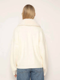 Central Park West - Nola Fur Collared Oversize Cardigan