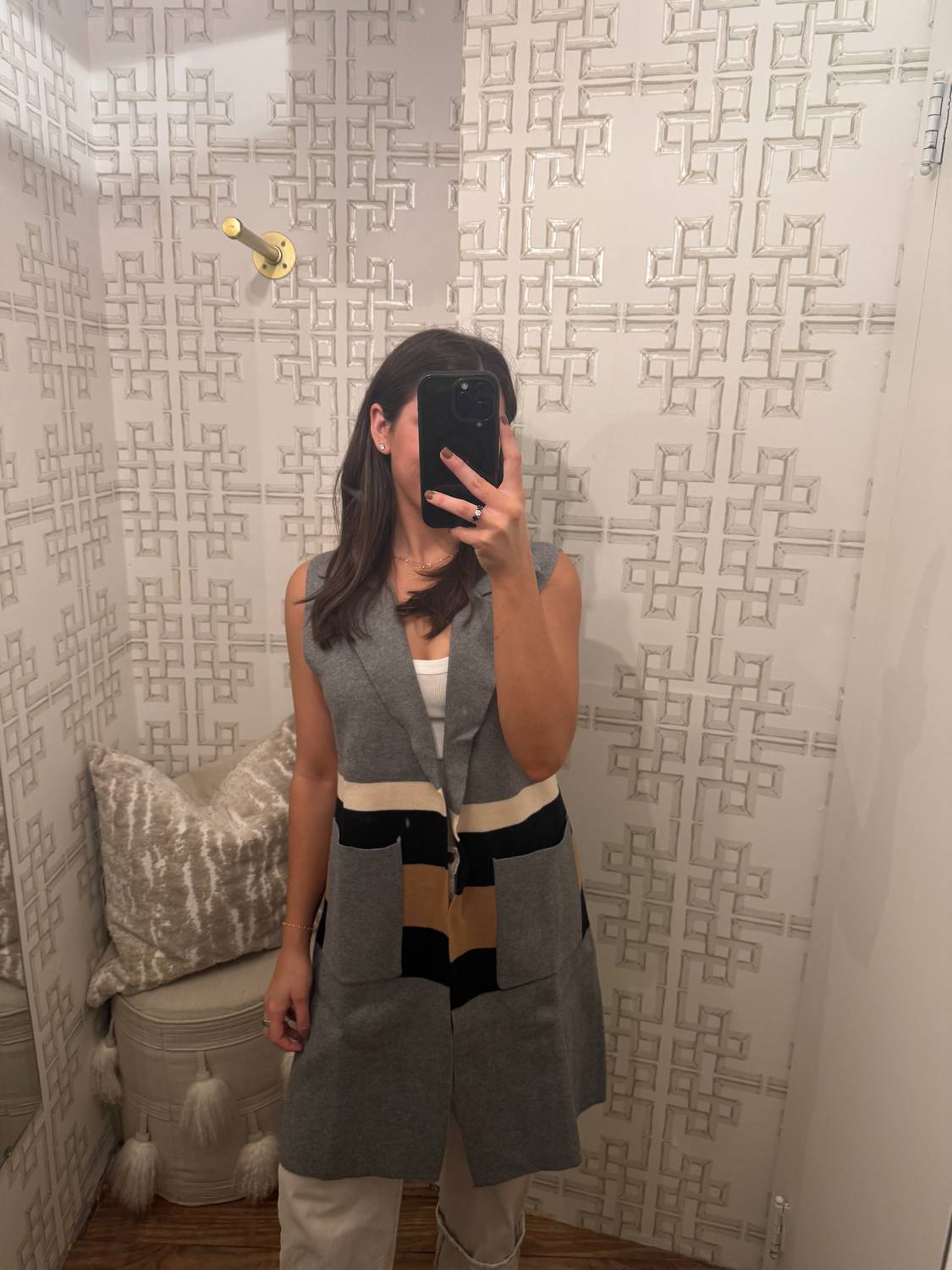 Thml - Sleeveless Colorblocked Cardigan