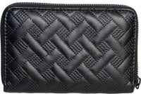 Rebecca & Rifka - Women's Smooth Basket Weave Quilt With Medallion Zip Indexer Wallet