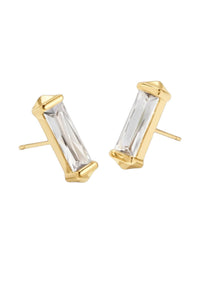 Kendra Scott Women's Fletcher Stud 3/4" Cubic Zirconia Earrings in gold white - women's jewelry