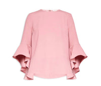 TED BAKER Juula Waterfall-sleeve Top in pink - women's blouse - view 4