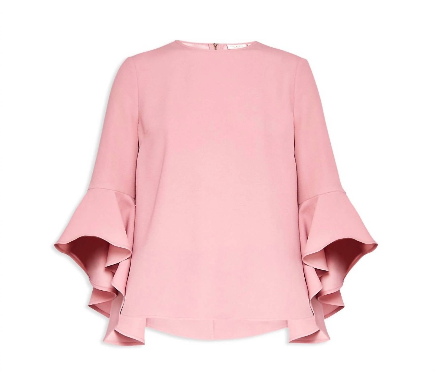 TED BAKER Juula Waterfall-sleeve Top in pink - women's blouse - view 4