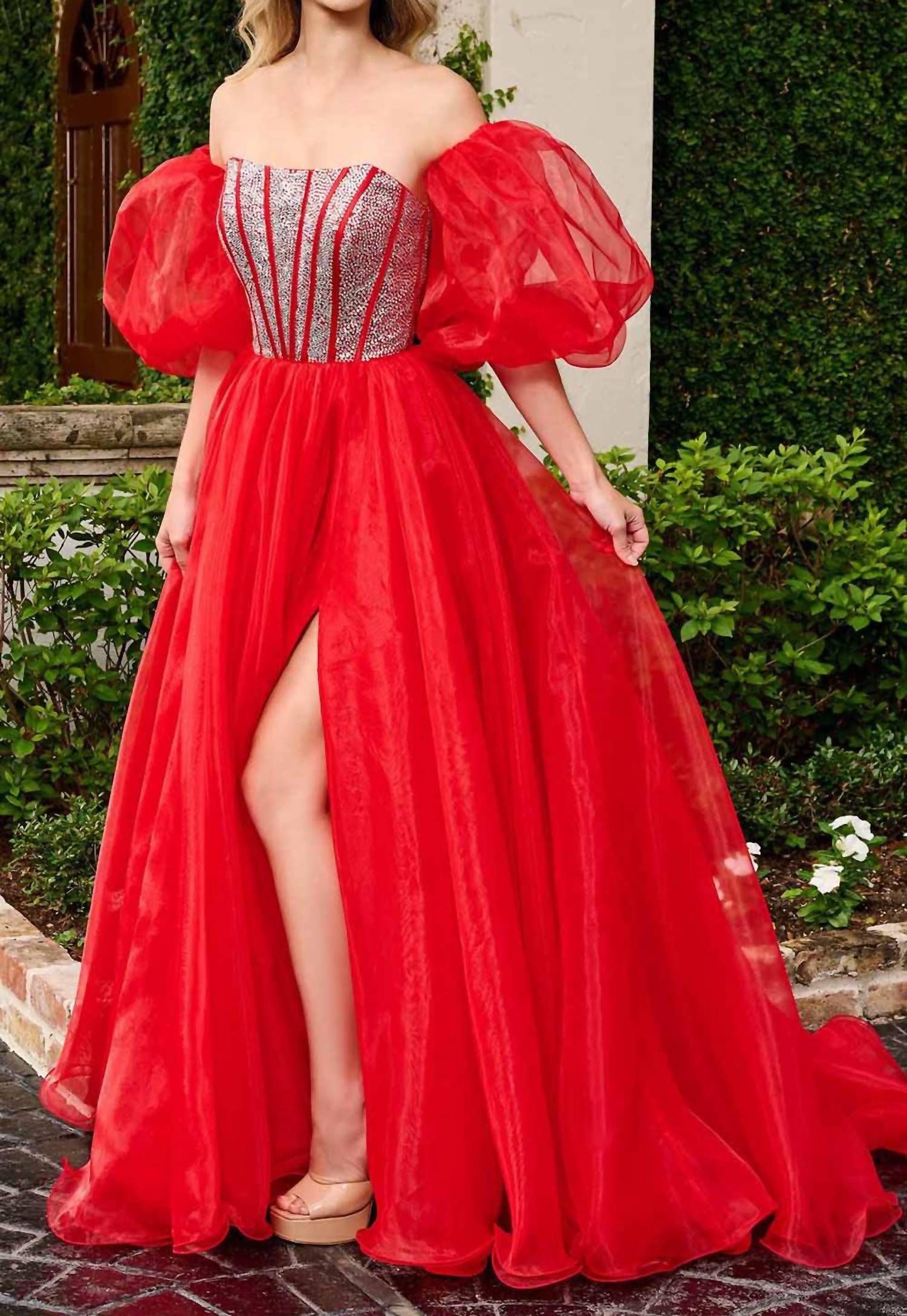 Rachel Allan - Rhinestone Beaded Corset Ball Gown