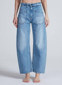 Askk Ny - Twisted Cropped Barrel Leg Jeans
