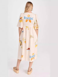 Sheer Trend - Casual Printed Bubble Sleeve Dress