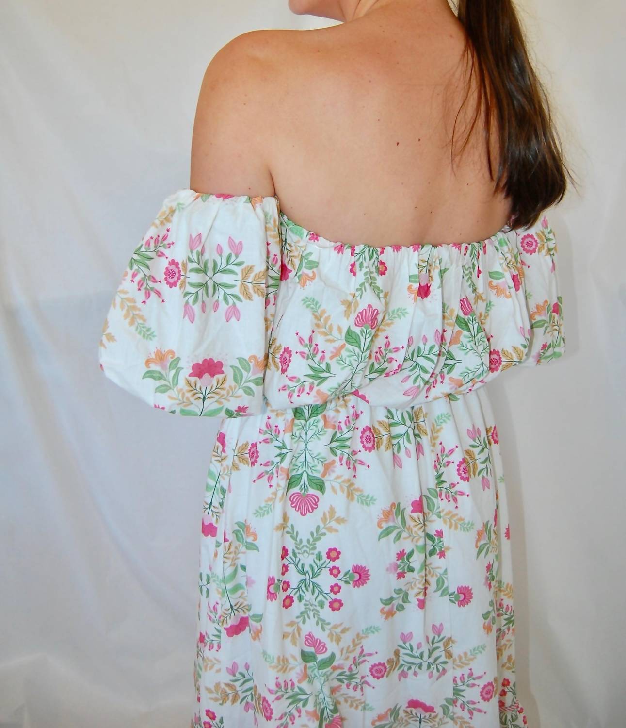 Peach Love - Alexandra Matching Off-the-shoulder Top And Skirt Set